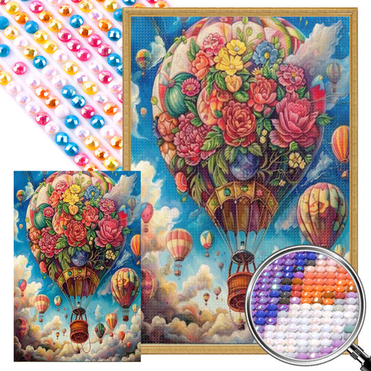 AB Diamond Painting - Full Round - Flower Balloon In The Sky (40*60CM)