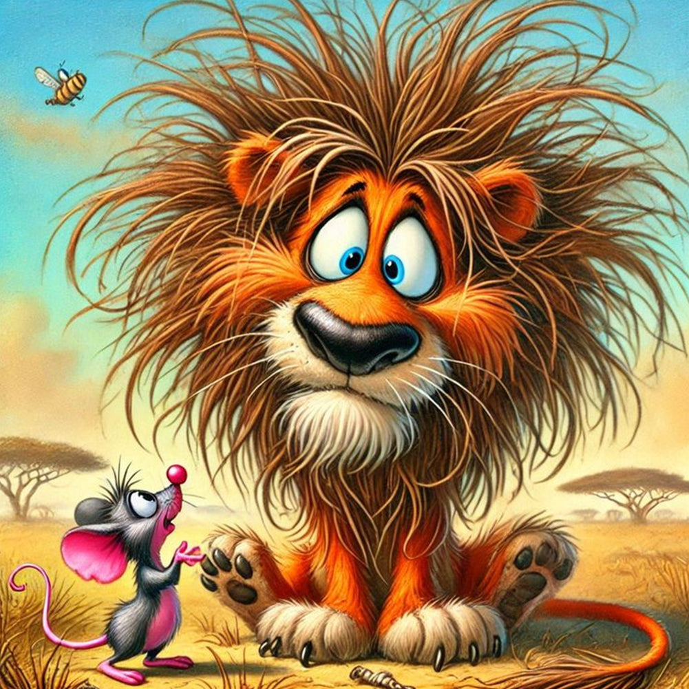 Diamond Painting - Full Round - Talking Lion Mouse (40*40CM)