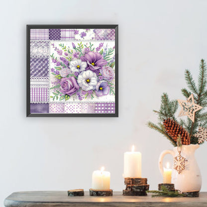 Diamond Painting - Partial Special Shaped - Bouquet Flowers (30*30CM)