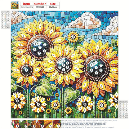 Diamond Painting - Partial Special Shaped - Sunflower Flowers (30*30CM)