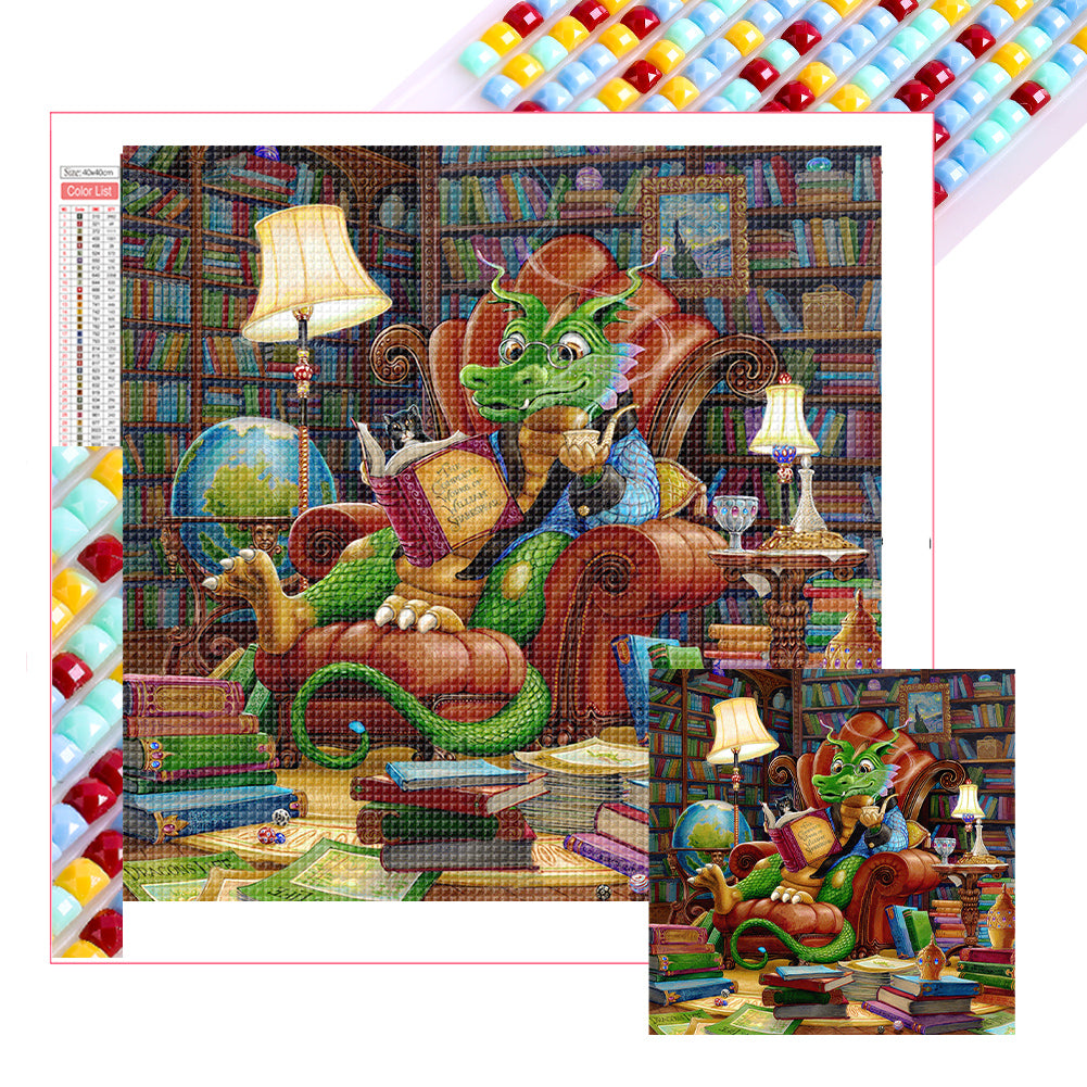 Diamond Painting - Full Square - Reading Dragon (40*40CM)
