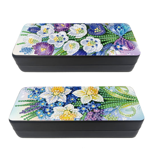 Feather Diamond Painting Eyeglasses Case Glasses Storage Case for Friends Gift