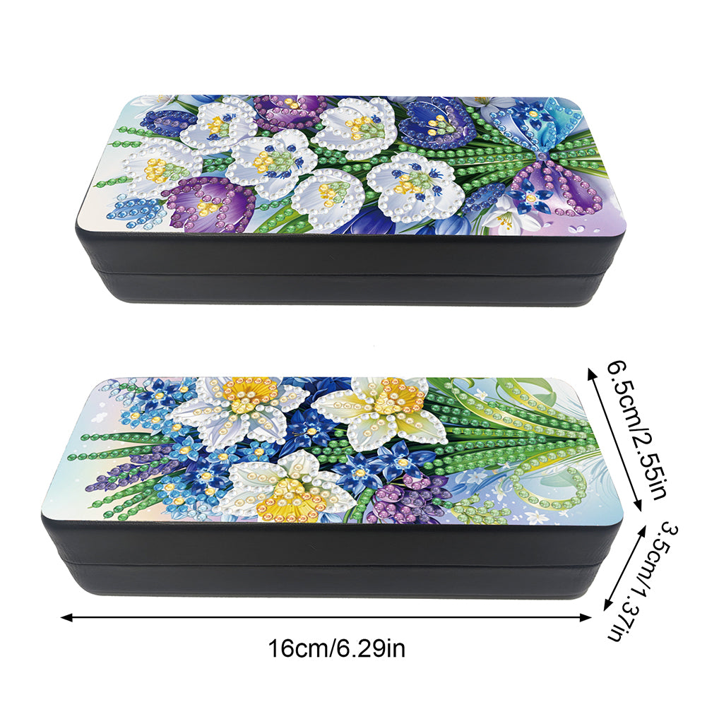 Feather Diamond Painting Eyeglasses Case Glasses Storage Case for Friends Gift