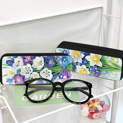 Feather Diamond Painting Eyeglasses Case Glasses Storage Case for Friends Gift