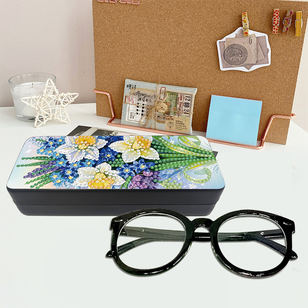 Feather Diamond Painting Eyeglasses Case Glasses Storage Case for Friends Gift