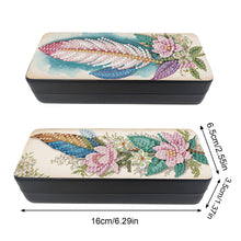 Load image into Gallery viewer, Feather Diamond Painting Eyeglasses Case Glasses Storage Case for Friends Gift
