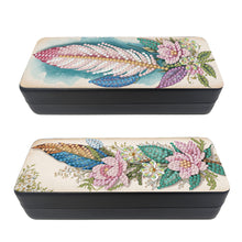 Load image into Gallery viewer, Feather Diamond Painting Eyeglasses Case Glasses Storage Case for Friends Gift
