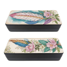 Load image into Gallery viewer, Feather Diamond Painting Eyeglasses Case Glasses Storage Case for Friends Gift
