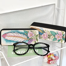 Load image into Gallery viewer, Feather Diamond Painting Eyeglasses Case Glasses Storage Case for Friends Gift
