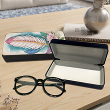 Load image into Gallery viewer, Feather Diamond Painting Eyeglasses Case Glasses Storage Case for Friends Gift
