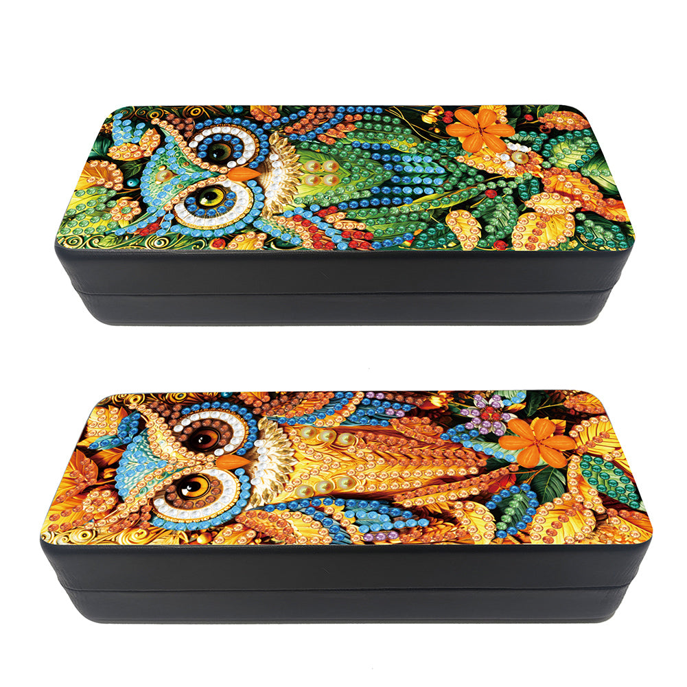 Feather Diamond Painting Eyeglasses Case Glasses Storage Case for Friends Gift