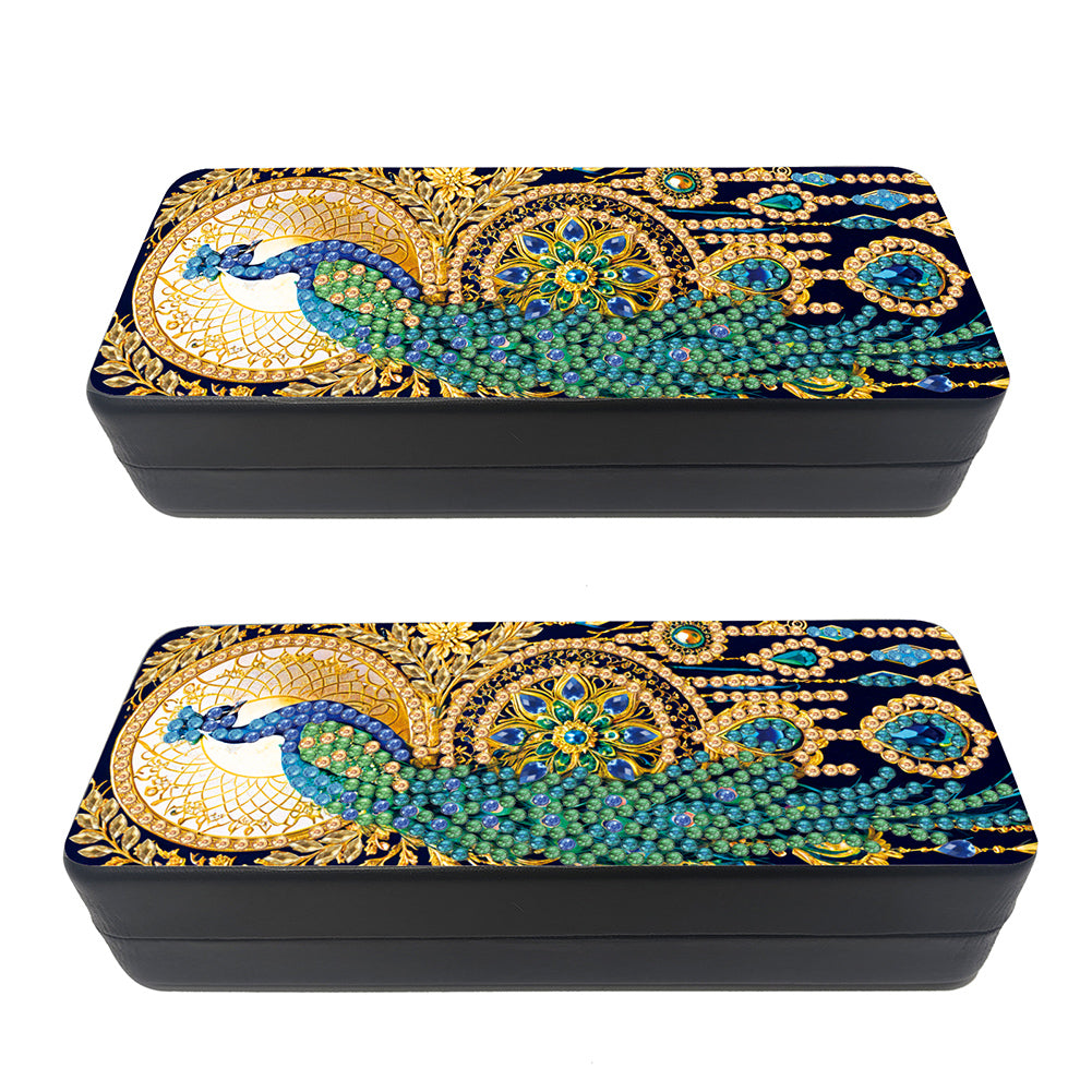 Feather Diamond Painting Eyeglasses Case Glasses Storage Case for Friends Gift