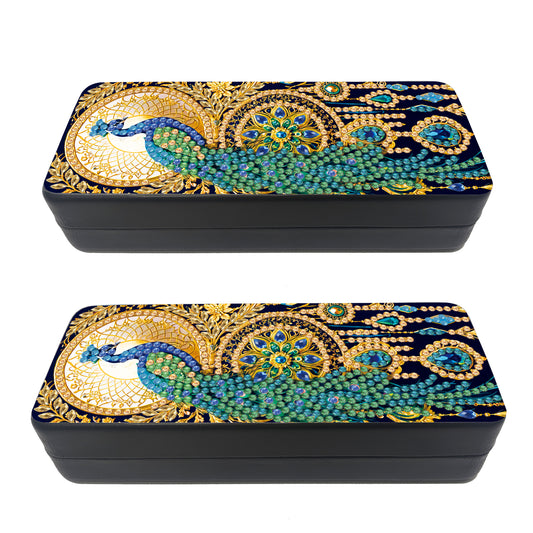 Feather Diamond Painting Eyeglasses Case Glasses Storage Case for Friends Gift