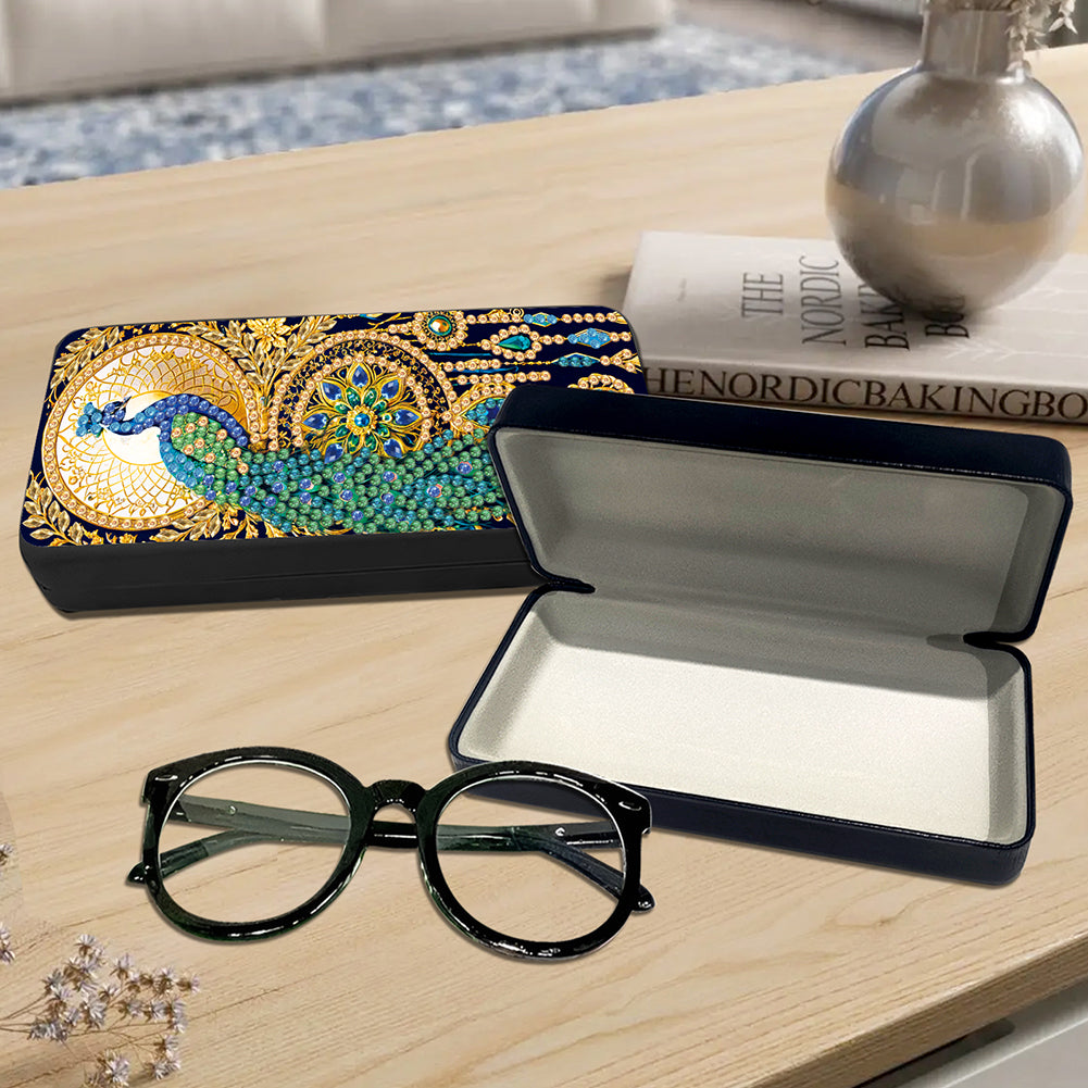 Feather Diamond Painting Eyeglasses Case Glasses Storage Case for Friends Gift