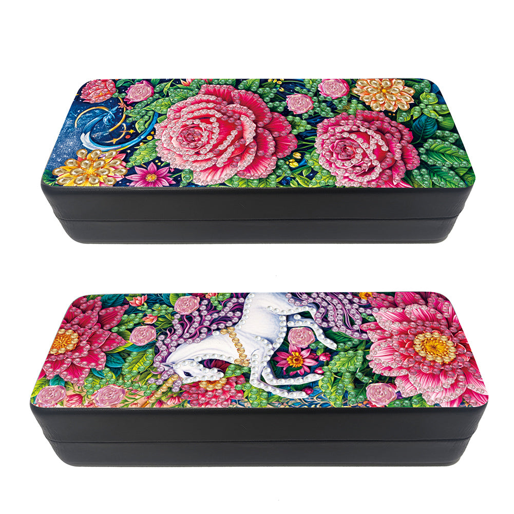 Feather Diamond Painting Eyeglasses Case Glasses Storage Case for Friends Gift