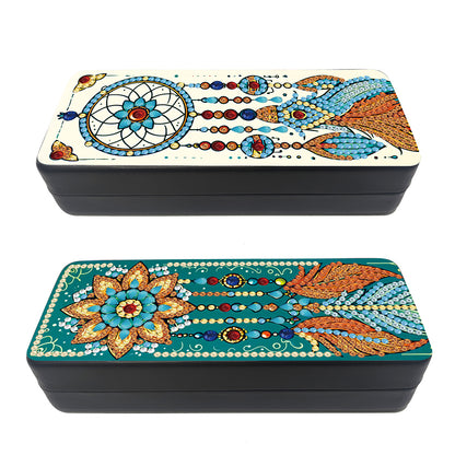Feather Diamond Painting Eyeglasses Case Glasses Storage Case for Friends Gift