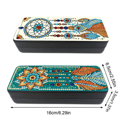 Feather Diamond Painting Eyeglasses Case Glasses Storage Case for Friends Gift