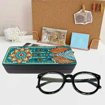 Feather Diamond Painting Eyeglasses Case Glasses Storage Case for Friends Gift