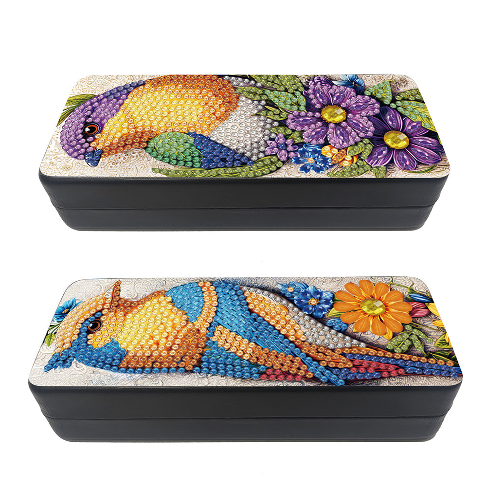 Feather Diamond Painting Eyeglasses Case Glasses Storage Case for Friends Gift