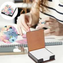Load image into Gallery viewer, Cat Leather Diamond Art Note Box with 160 Sheets of Paper for Adults Beginners

