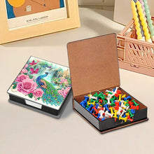 Load image into Gallery viewer, Peacock Leather Diamond Art Note Box with 160 Sheets of Paper for Beginners
