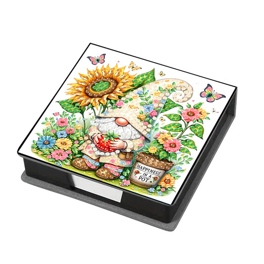 Gnome Leather Diamond Art Note Box with 160 Sheets of Paper for Beginners