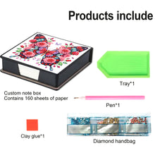 Load image into Gallery viewer, Butterfly Leather Diamond Art Note Box with 160 Sheets of Paper for Beginners
