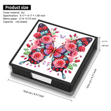 Load image into Gallery viewer, Butterfly Leather Diamond Art Note Box with 160 Sheets of Paper for Beginners
