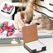 Load image into Gallery viewer, Butterfly Leather Diamond Art Note Box with 160 Sheets of Paper for Beginners
