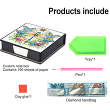 Load image into Gallery viewer, Dragonfly Leather Diamond Art Note Box with 160 Sheets of Paper for Beginners
