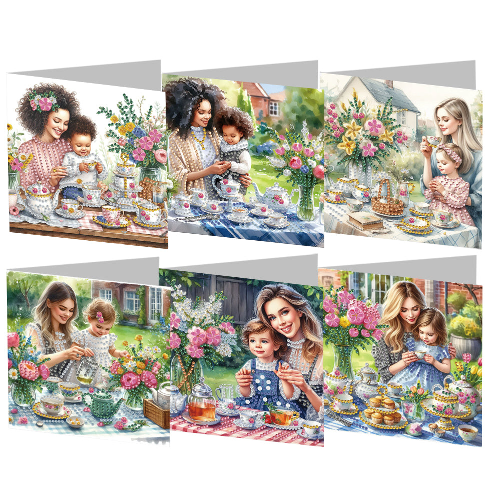 6pcs Diamond Painting Greeting Cards DIY Diamond Art Cards for Adults (Mother)