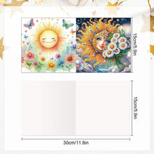 Load image into Gallery viewer, 6pcs Diamond Painting Greeting Cards DIY Diamond Art Cards for Adults (Sun)
