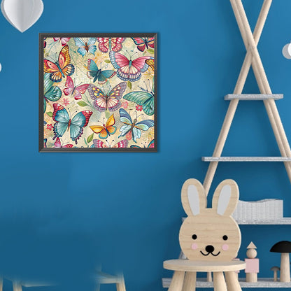 Diamond Painting - Full Round - Many Butterflies (30*30CM)