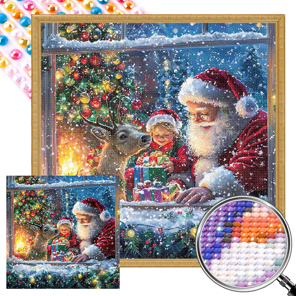 AB Diamond Painting - Full Round - Christmas Snowy Night (40*40CM)