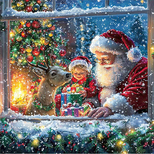 AB Diamond Painting - Full Round - Christmas Snowy Night (40*40CM)