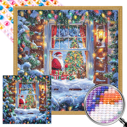 AB Diamond Painting - Full Round - Christmas Snowy Night (40*40CM)