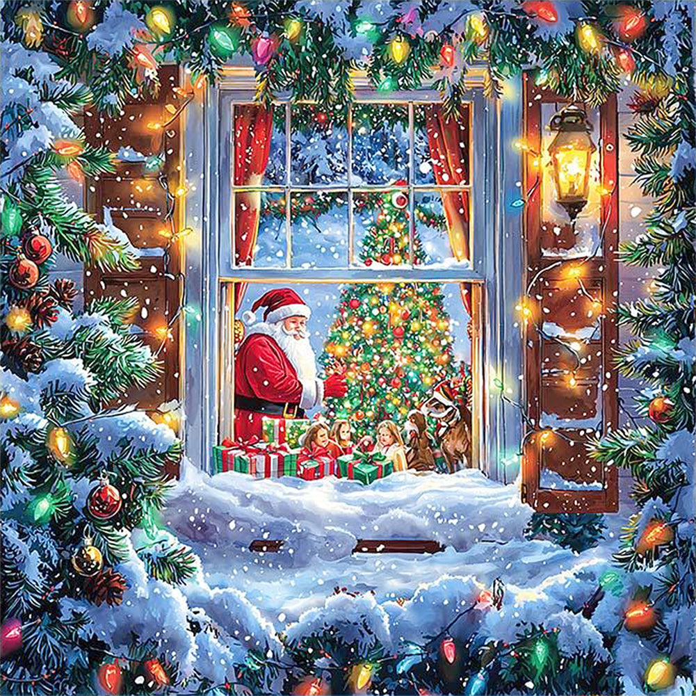 AB Diamond Painting - Full Round - Christmas Snowy Night (40*40CM)