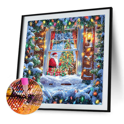 AB Diamond Painting - Full Round - Christmas Snowy Night (40*40CM)