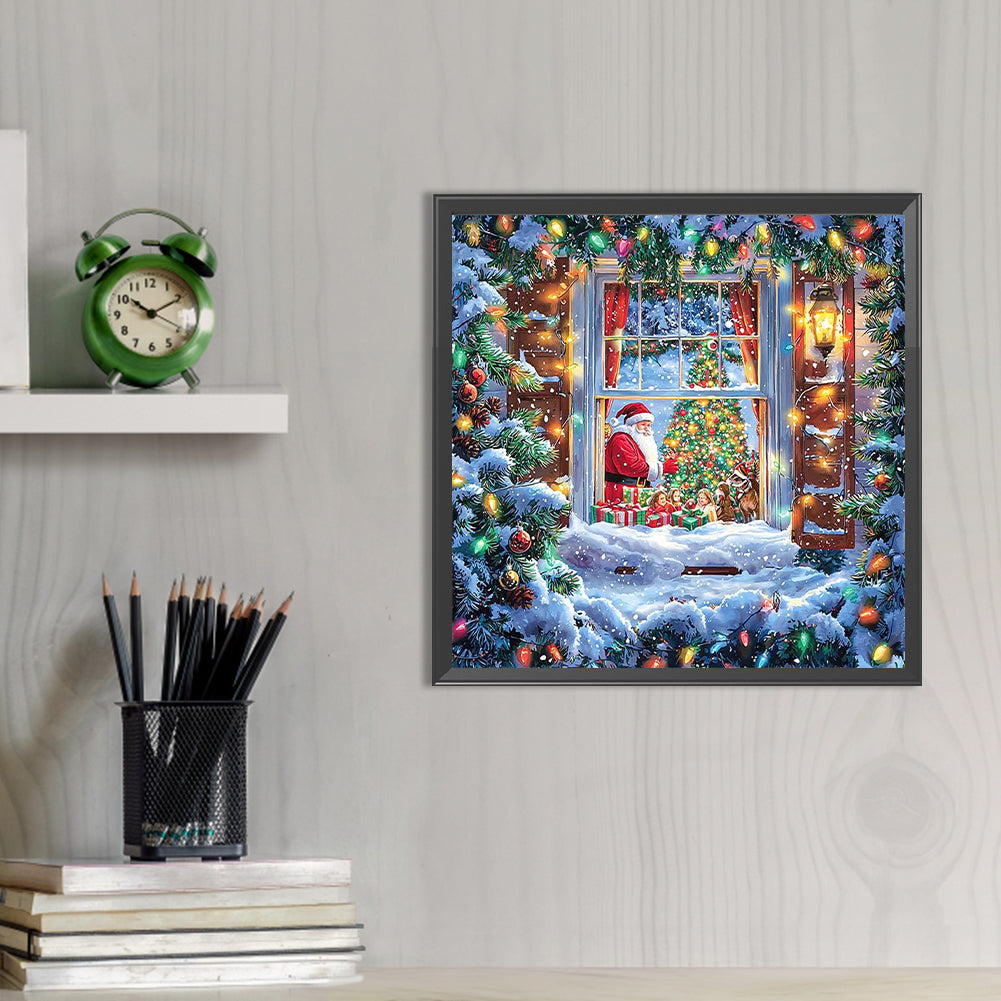 AB Diamond Painting - Full Round - Christmas Snowy Night (40*40CM)