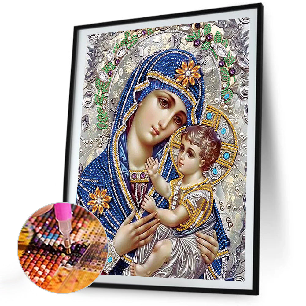 Diamond Painting - Partial Special Shaped - Virgin Mary (30*40CM)
