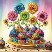 Load image into Gallery viewer, Diamond Painting - Partial Special Shaped - Daisy Cake (30*30CM)
