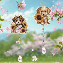 Load image into Gallery viewer, 2Pcs 5D DIY Diamond Painting Sun Catcher Crystal Painting Ornaments (Puppy)
