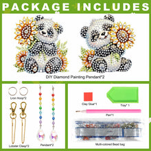 Load image into Gallery viewer, 2Pcs 5D DIY Diamond Painting Sun Catcher Crystal Painting Ornaments (Panda)
