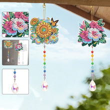 Load image into Gallery viewer, 2Pcs Diamond Painting Sun Catcher Crystal Painting Ornaments (Flower Butterfly)
