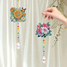 Load image into Gallery viewer, 2Pcs Diamond Painting Sun Catcher Crystal Painting Ornaments (Flower Butterfly)
