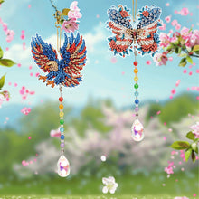 Load image into Gallery viewer, 2Pcs Diamond Painting Sun Catcher Crystal Painting Ornament(US Independence Day)
