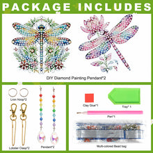 Load image into Gallery viewer, 2Pcs Diamond Painting Sun Catcher Crystal Painting Ornaments (Flower Dragonfly)
