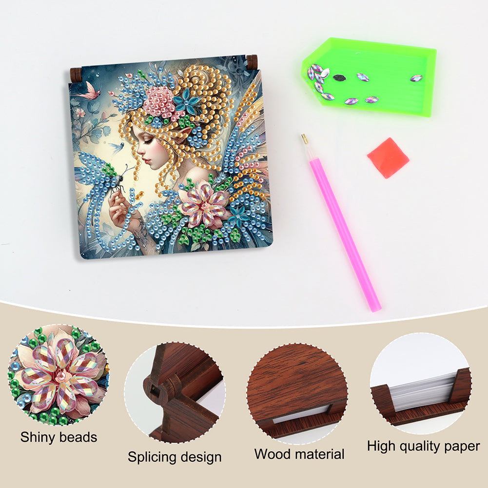 Elf Girl Diamond Painting Notecard Box Gem Art Sticky Note Holder for DIY Art