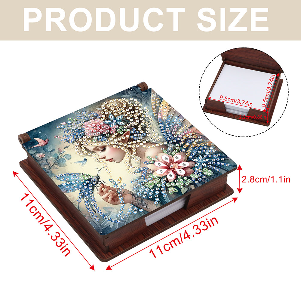 Elf Girl Diamond Painting Notecard Box Gem Art Sticky Note Holder for DIY Art
