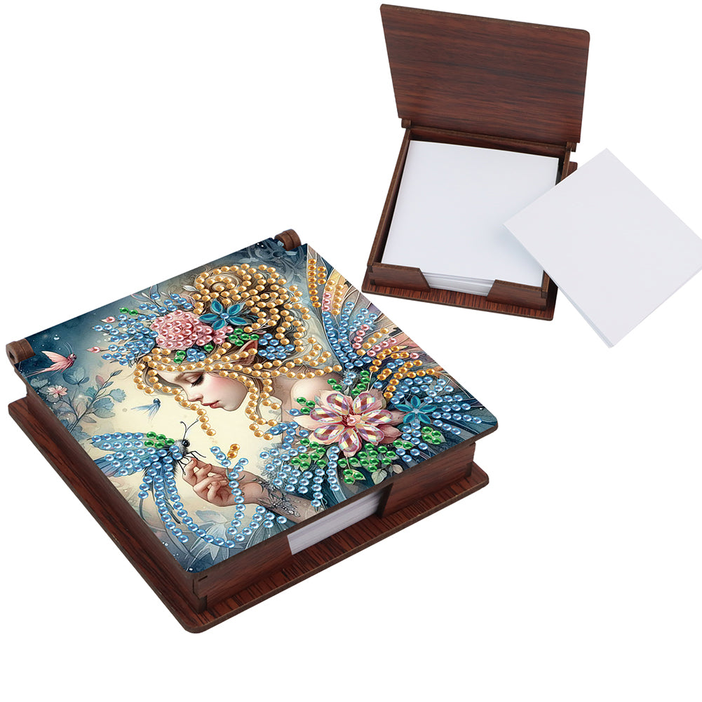 Elf Girl Diamond Painting Notecard Box Gem Art Sticky Note Holder for DIY Art